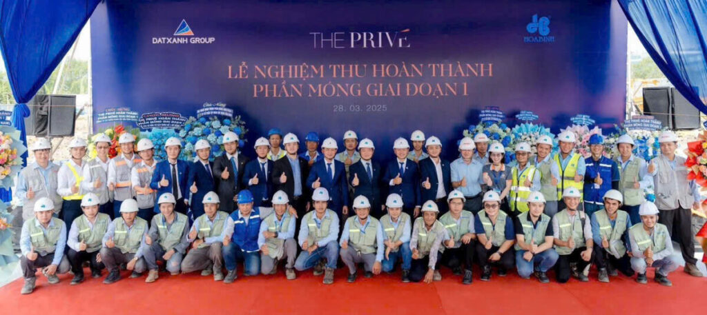 lễ nghiệm thu hoàn thành phần móng giai đoạn 1 của dự án The Privé