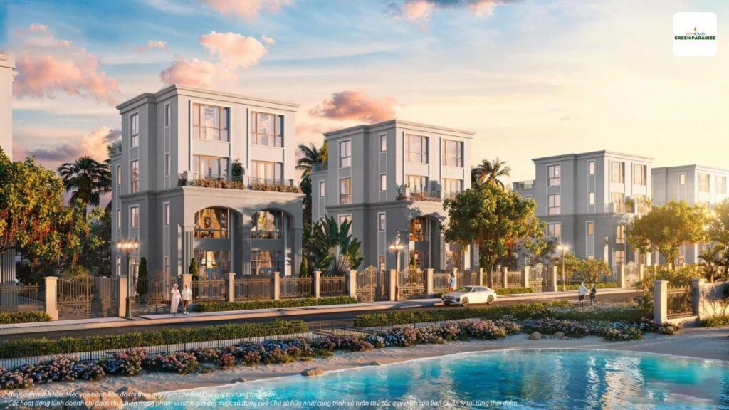 phối cảnh biệt thự song lập vinhomes green paradise cần giờ