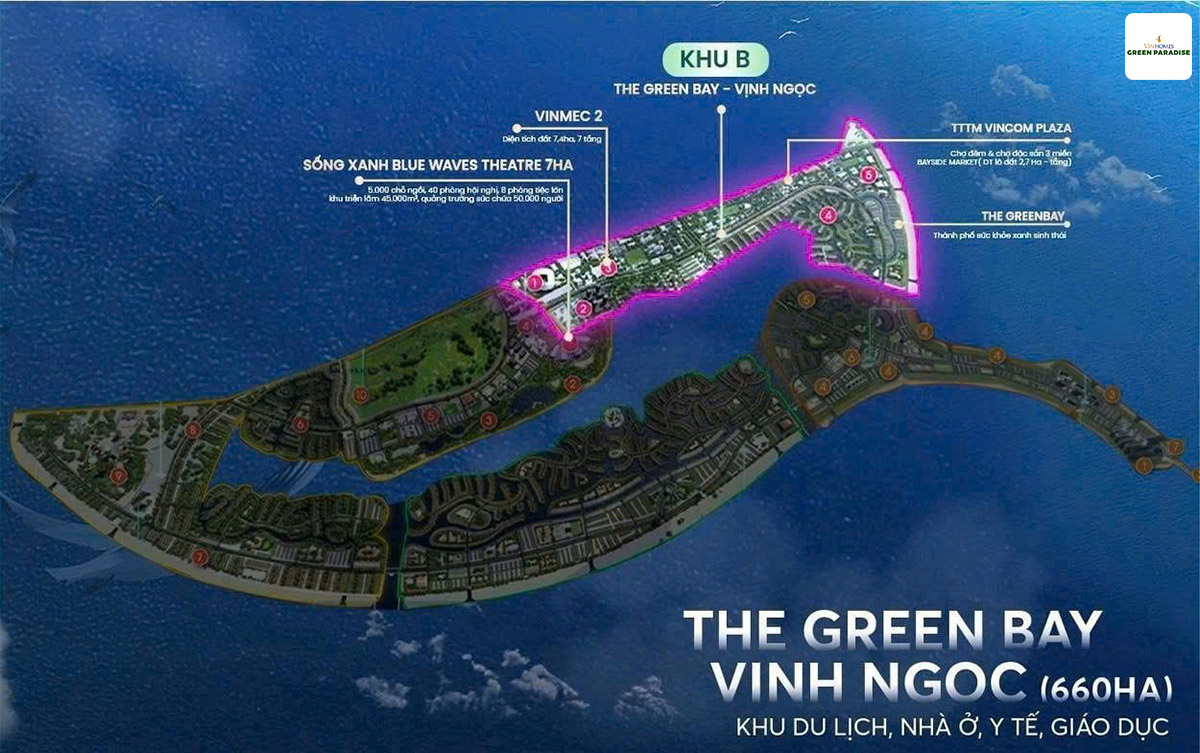 vị trí phân khu vịnh ngọc green bay vinhomes green paradise cần giờ
